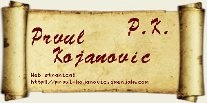 Prvul Kojanović vizit kartica